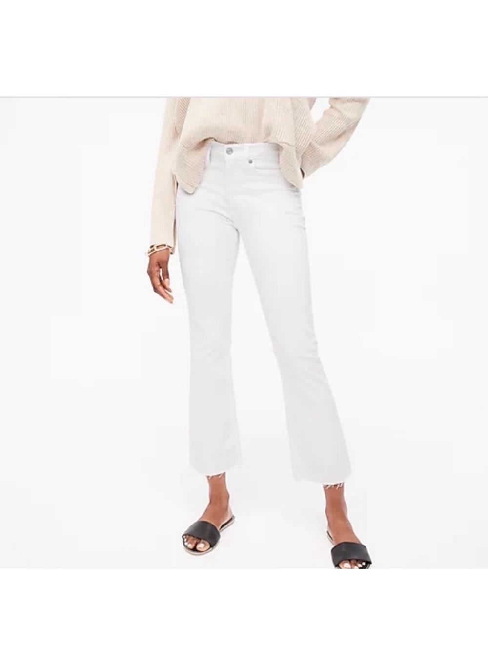 J.Crew 9" Demi-Boot Crop Jean in White 28